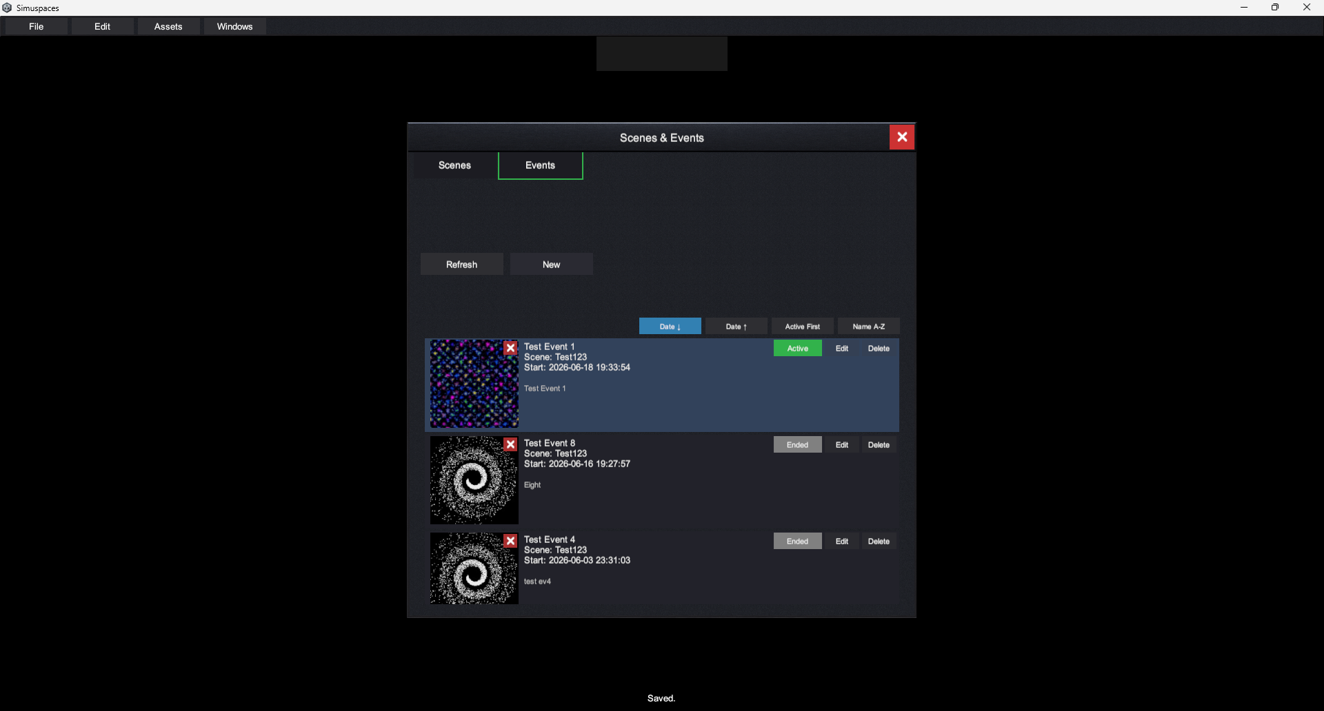 Create event from existing world screenshot placeholder