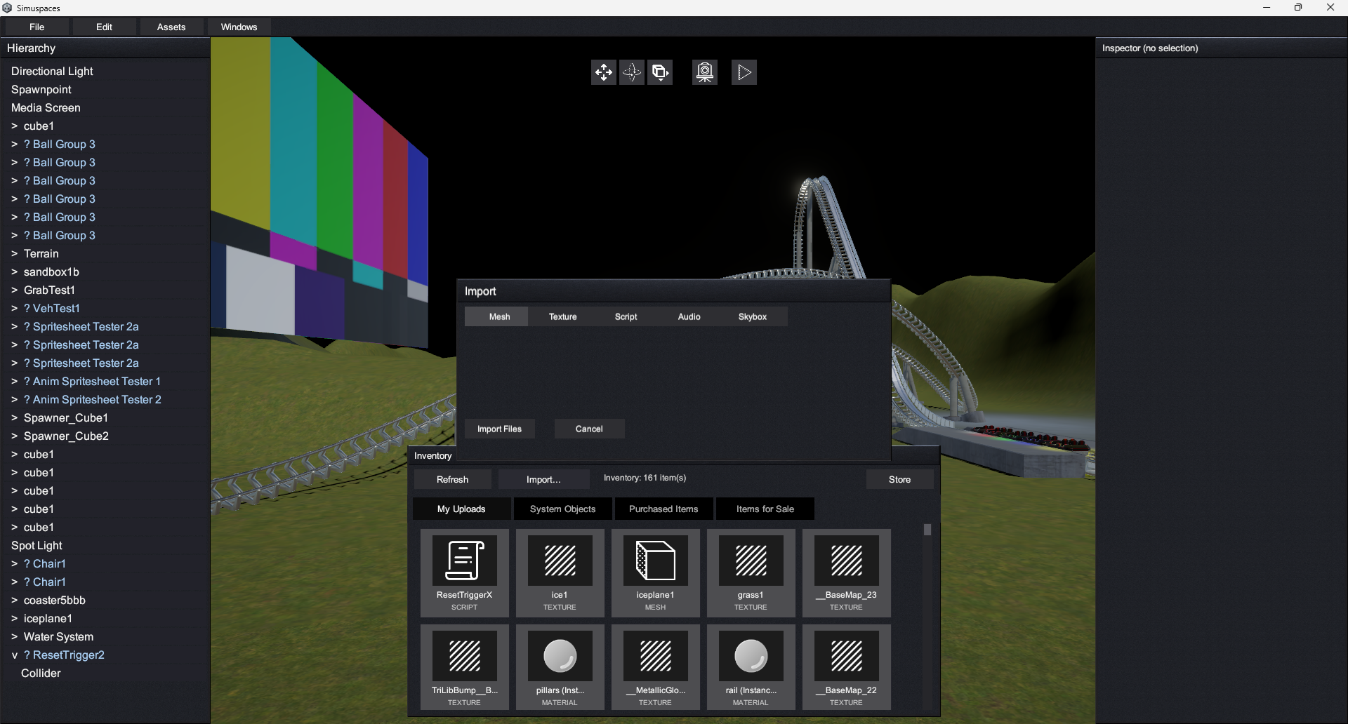 Upload item type selection screenshot placeholder